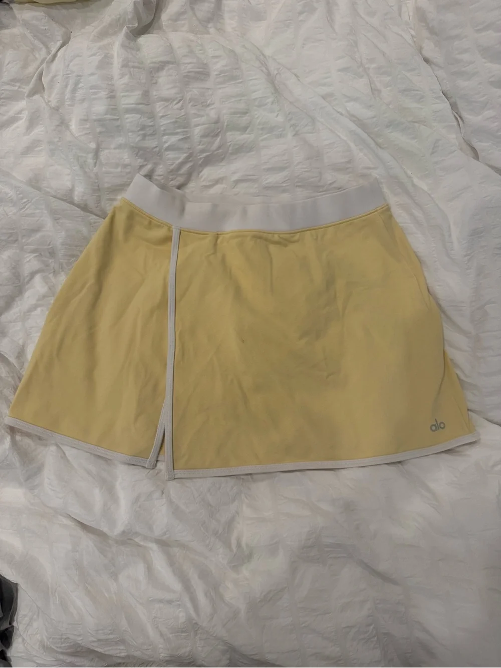 ALO Yoga Yellow Mini Skirt with White Trim